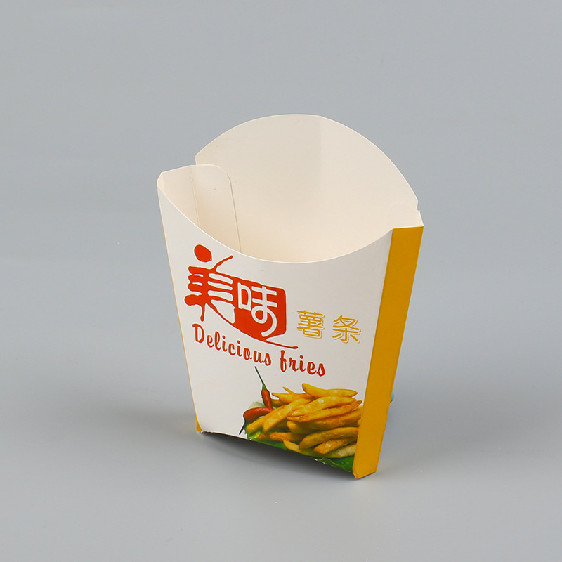 Large Medium and Small Size French Fries to-Go Box Disposable Square Potato  Cup Magic Cup Takeaway French Fries Box with Lid Commercial Use